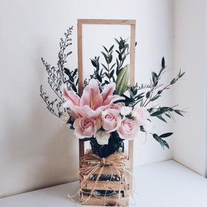 Lily In Wooden Vase